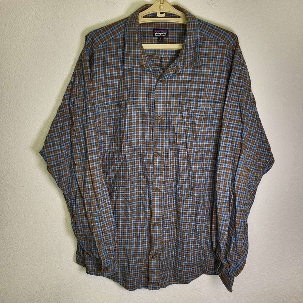 Patagonia Organic Cotton Plaid Button Down Shirt size XLarge